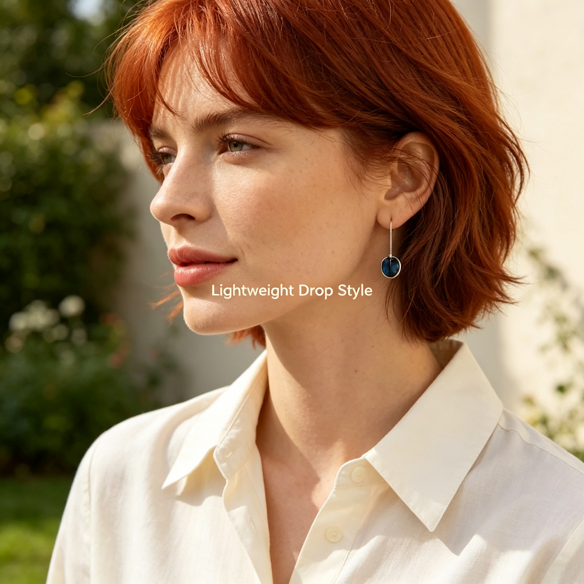 Blue Enamel Drop Earrings
