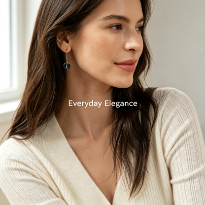Blue Enamel Drop Earrings