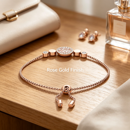 Rose Gold Crystal Slider Bracelet